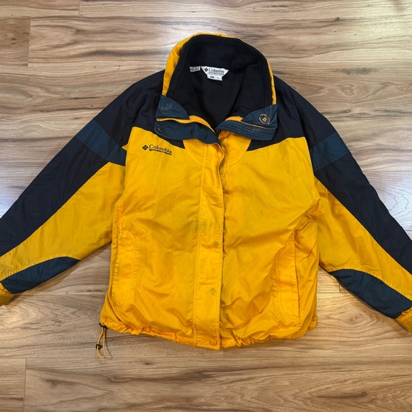 Columbia Bugaboo Jacket Women’s XL Yellow Black Vintage - Picture 1 of 10